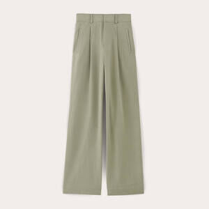 Everlane Women's Draper Pleated Pant in Buttersmooth in Seagrass, Size 4